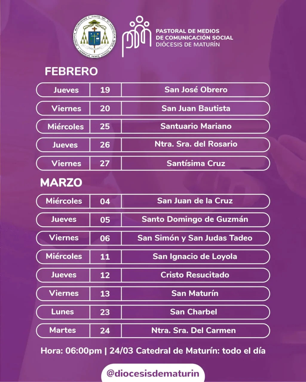 cronograma confesiones